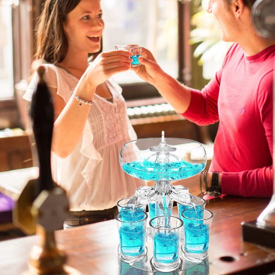 TrueForYou - Distributeur de boissons pour jus ou spiritueux avec 6 verres  à liqueur