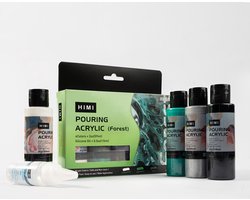 HIMI - Pouring Acryl set - 4 kleuren 59ml + Silicone oil 15ml - Forest