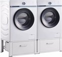 GreatGoodie Wasmachine Verhoger Met Lade – Wasmachine Kast – Dubbele Sokkel – Ombouw – Meubel – Wit