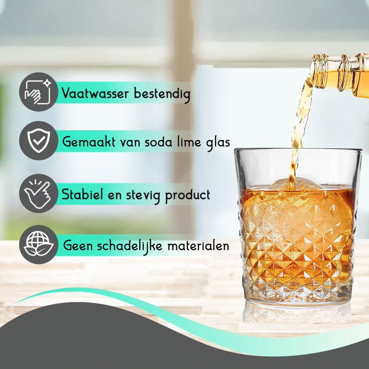Pgtc 350 ml Bubbelglazen met Rietje,4 stuks Geribbelde Drinkglazen,Golvende Glazen,Tumbler Glazen Bekers, Waterglazen voor latte Macchiato,Ijskoffie,Whisky,Cocktails, Yoghurt,Soda,Koffie