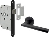 Deurklink Sienna - Zwart - Ø50mm + Insteekslot - Loop (Inclusief Vierkante Sluitplaat) - Mat zwarte deurkruk