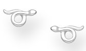 Joy|S - Zilveren slang oorbellen - 8 x 4 mm - oorknopjes