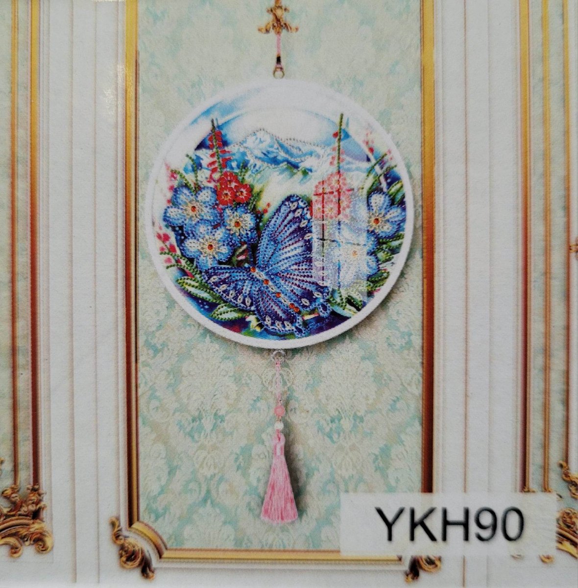 Diamond Painting - Paarse bloemen en vlinders – Figured'Art