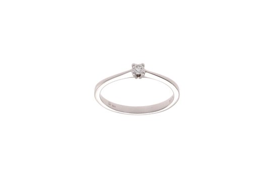 Damesring - witgoud - 18 karaat - diamant - uitverkoop Juwelier Verlinden St. Hubert - van €708,= voor €579,=