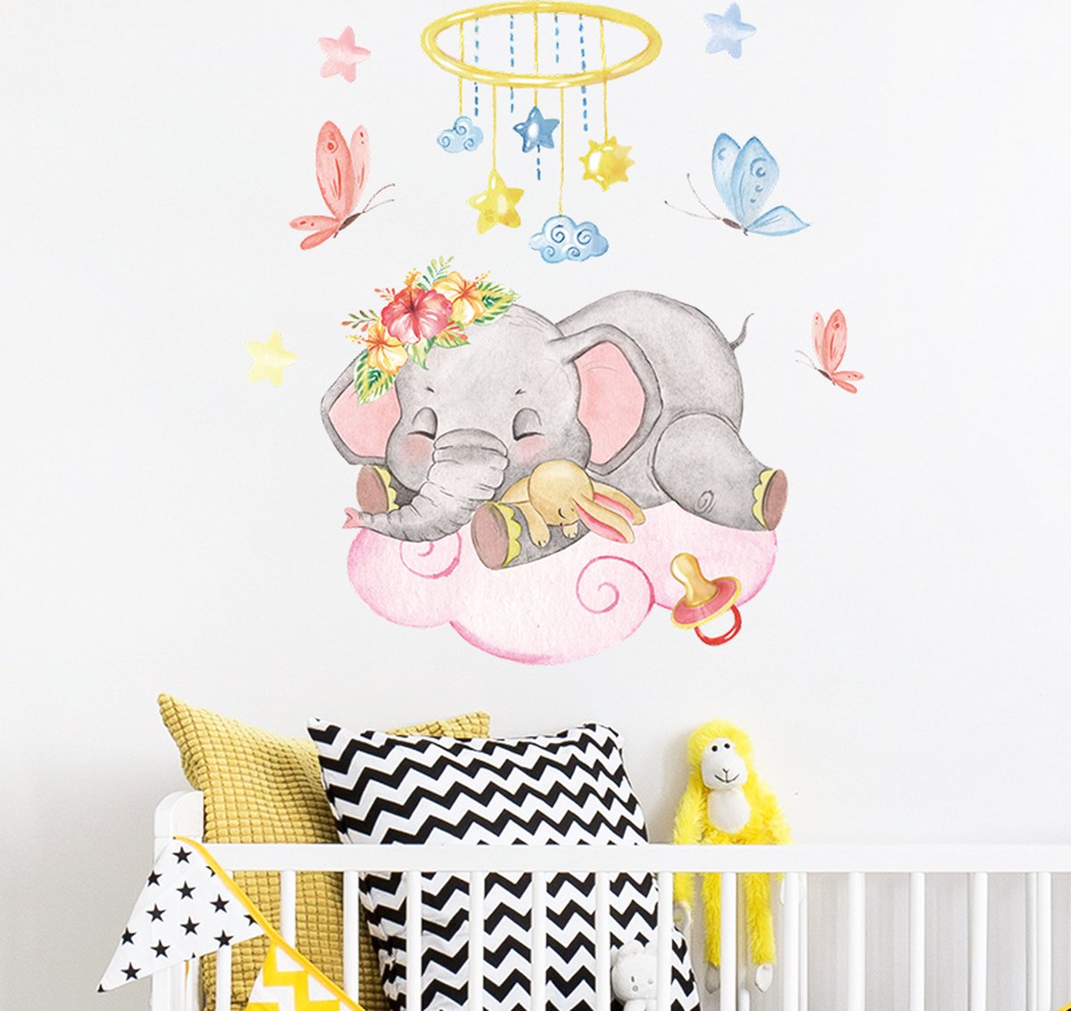 Grote Olifant Op De Maan in De Kosmos Stock Illustratie - Illustration