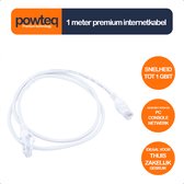 Powteq - 1 meter internetkabel - Wit - Cat 5e met RJ45 stekkers