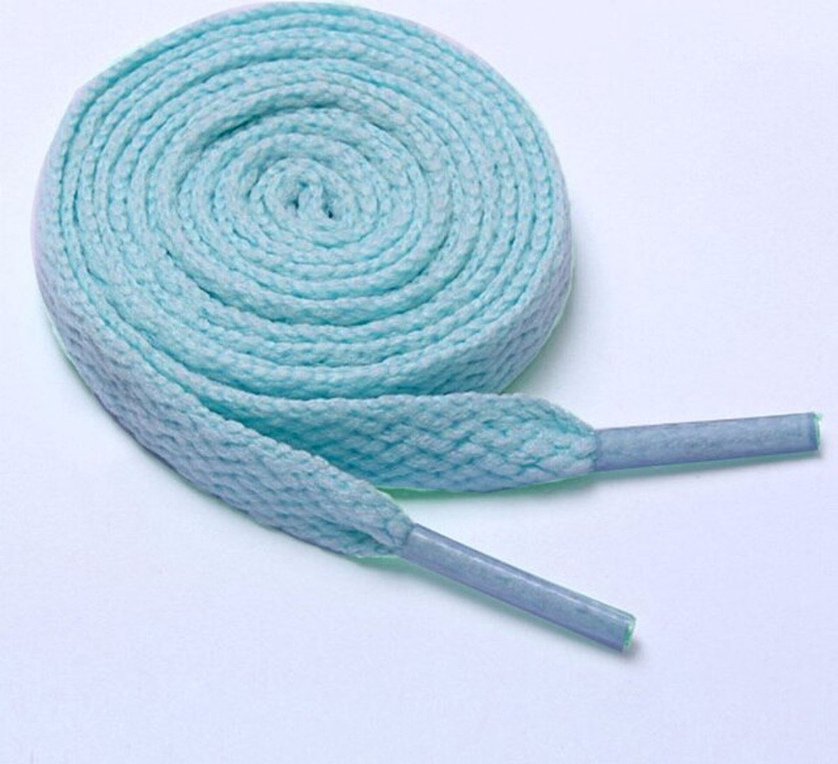 *** 2 Paar Platte Veters Licht Blauw 120cm - 6mm - van Heble® ***
