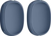 kwmobile 2x cover voor koptelefoon - geschikt voor Apple AirPods Max - Siliconen hoes voor hoofdtelefoon - In donkerblauw