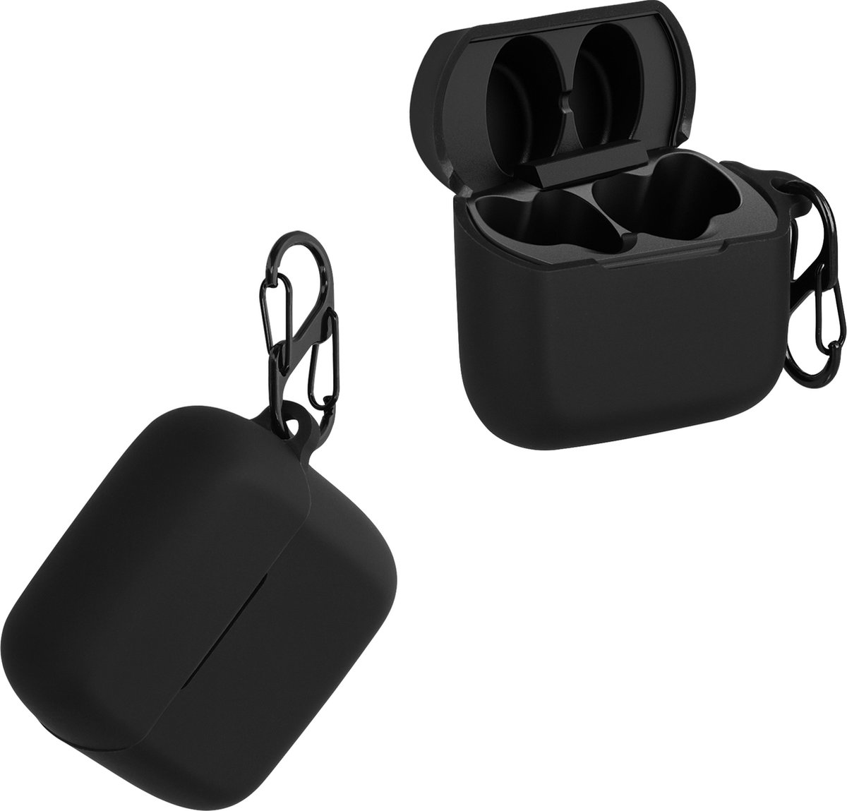 kwmobile cover voor oordopjes case - Compatibel met Skullcandy Mod - Trendy beschermhoes draadloze oordopjes in zwart
