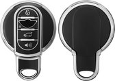 kwmobile autosleutel hoesje geschikt voor Mini 3-knops Smart Key autosleutel - autosleutel behuizing in zwart / zilver