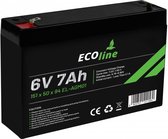 EcoLine - AGM 6V 7AH - 7000mAh VRLA Batterij - 151 x 34 x 96 - Deep Cycle Accu.