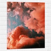 WallClassics - Muursticker - Lucht Vol Wolken in het Roze - 60x80 cm Foto op Muursticker