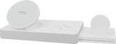 4smarts UltiMag Trident Draadloze Geschikt voor MagSafe Oplader 20W voor iPhone/AirPods/Apple Watch Wit