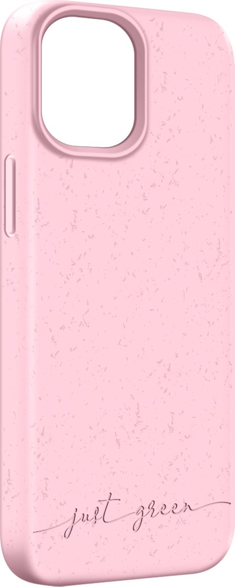 JUST GREEN, Hoesje geschikt voor iPhone 13 Mini - Natura Series Draadloos Opladen Compatibel, Roze