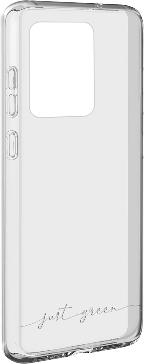 JUST GREEN, Hoesje Geschikt voor Samsung Galaxy S20 Ultra van Zacht TPU Model Infinia Ultradun, Transparant