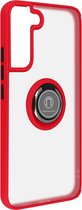 Geschikt voor Samsung Galaxy S22 Plus Bi-materiaal Case Ring Video-Ondersteuning rood