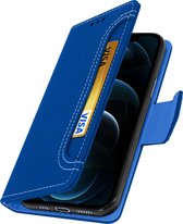 Geschikt voor Apple iPhone 12 Pro Max Wallet Case Video-ondersteuning blauw