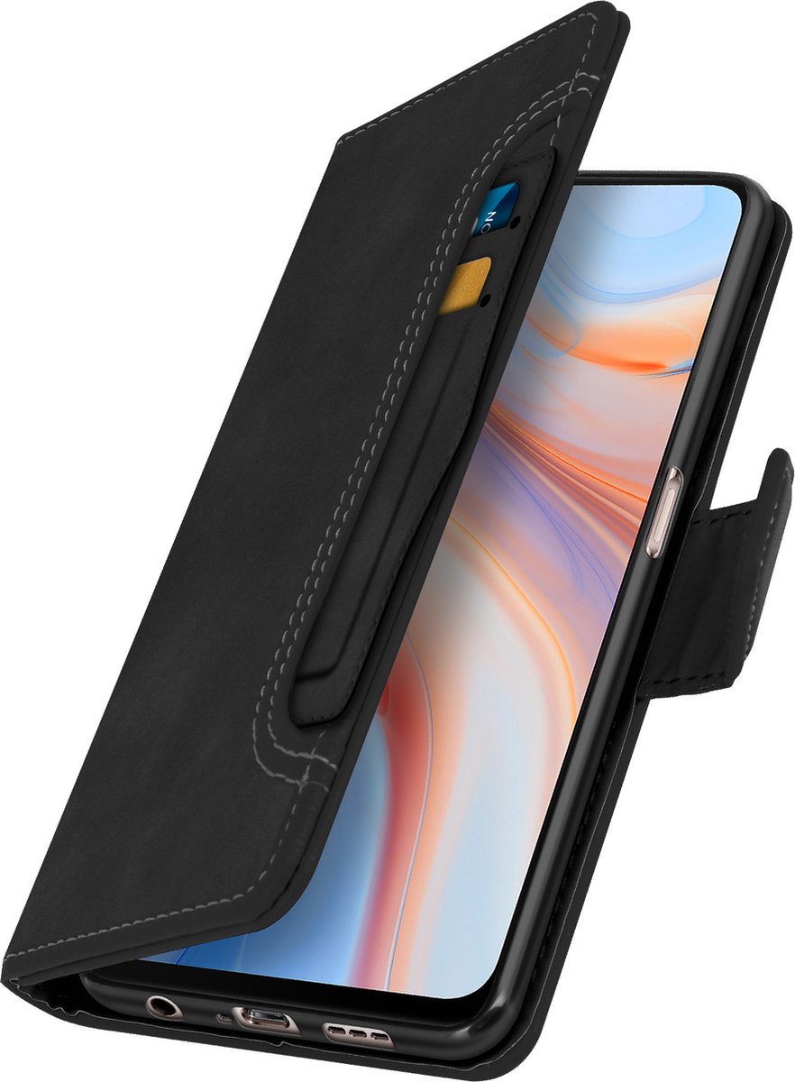 Geschikt voor Oppo Reno 4Z Flip Wallet Stand Functie Zwart