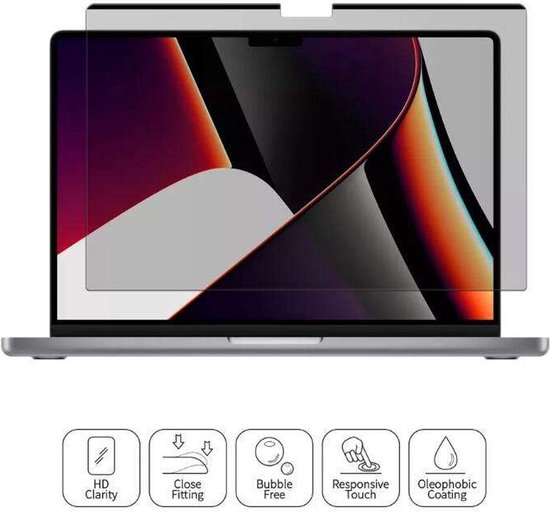 Mastersøn - Écran de confidentialité - Convient pour Apple Macbook Air 13,6 pouces 2022 - Écran de confidentialité - Protecteur - Filtre Bluelight - Avec aimants - Plug & Play - Chiffon de nettoyage gratuit