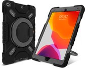 Case iPad 2021/2020/2019 10.2 Shockproof Support Handvat + Schouderriem Zwart