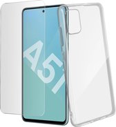 Geschikt voor Samsung Galaxy A51-hoesje soepel siliconen gehard glas 9H transparant