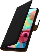 Geschikt voor Samsung Galaxy A51 Lederen Portemonnee Folio Case Video-standaardfunctie zwart
