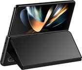 Hoes Geschikt voor Samsung Z Fold 4 met transparante klep, Spiegeldesign Standaard zwart