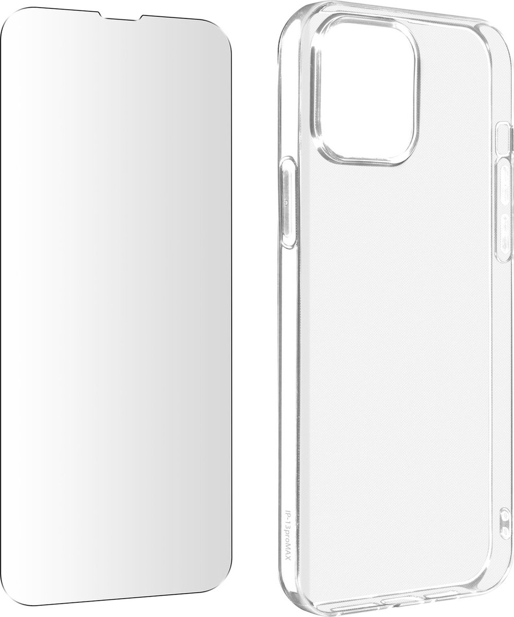 Geschikt voor Apple iPhone 13 Mini-hoesje soepel siliconen gehard glas 9H transparant