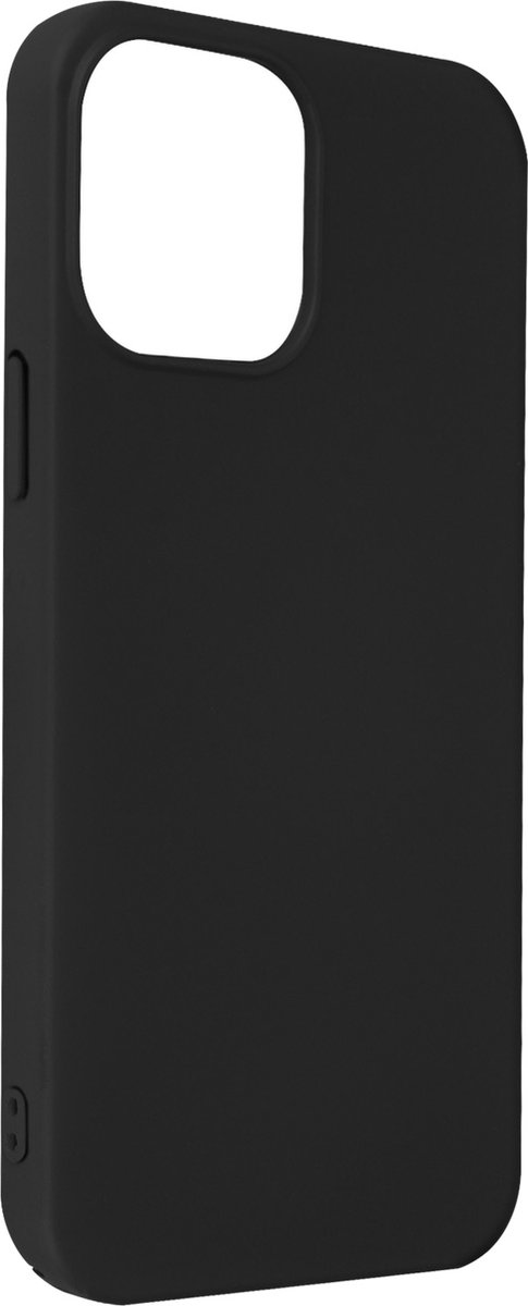 Avizar Hoesje Geschikt voor iPhone 13 Pro Siliconen Semi-rigide Soft Touch, Zwart