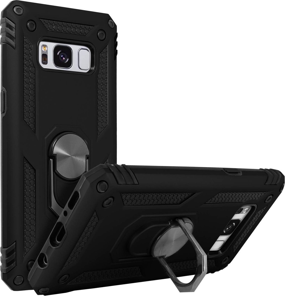 Geschikt voor Samsung Galaxy S8 Hybrid Case Video Support Ring zwart