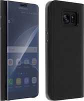 Clear View Geschikt voor Samsung Galaxy S7 Edge Hoes Spiegelklep Video Support zwart