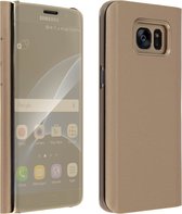 Clear View Geschikt voor Samsung Galaxy S7 Edge Hoes Spiegelklep Video Support goud