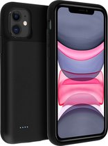 Hoes Geschikt voor Apple iPhone 11 2in1 Bescherming+Batterij 4500mAh Soft-touch – Zwart