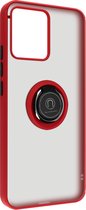 Geschikt voor Realme C30 Bi-materiaal Case Ring Video-Ondersteuning rood