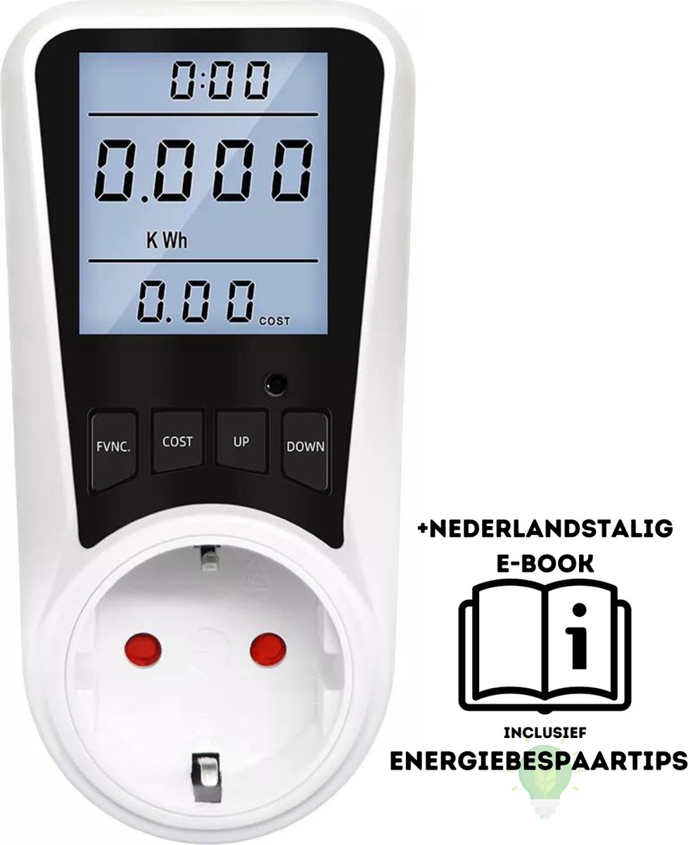 Energiemeter verbruiksmeter - Energiemeter NL - Kwh meter - P1 meter - Kostenbesparend - Inclusief digitale Nederlandstalige handleiding - Gratis energiebespaartips