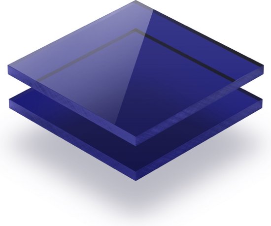 Plexiglas plaat 3 mm dik - 150 x 90 cm - Getint Blauw
