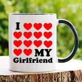 I love my girlfriend - Valentijn cadeautje - Valentijn - Cadeau voor vriendin - Cadeau voor hem - Cadeau voor mannen - Liefdes cadeau - Vrouwen cadeautjes - Koffiekopjes - Mokken met tekst