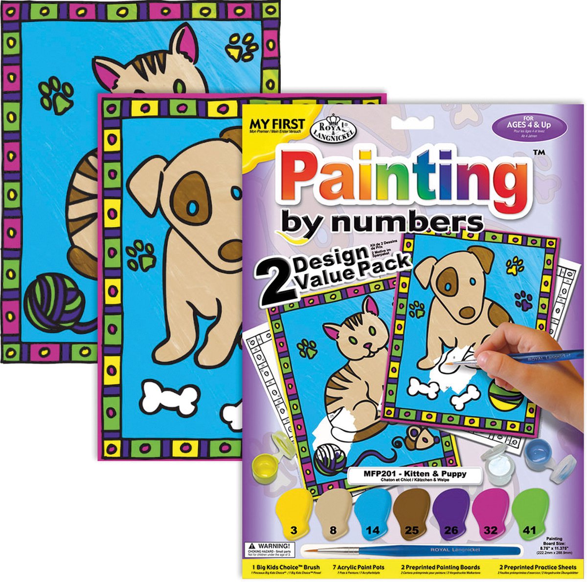 Schilderen op nummer My First 222mm x 298mm - Kat en puppy (