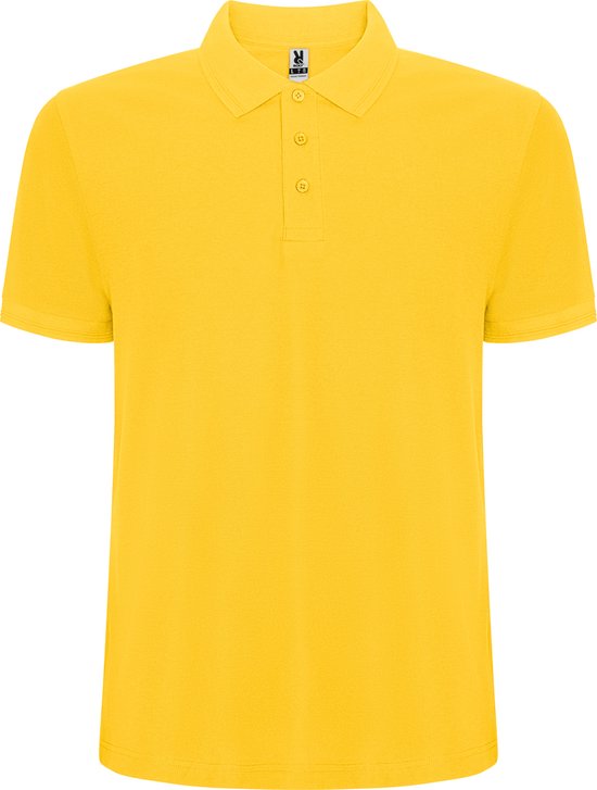 Gele heren unisex Polo korte mouwen Pegaso merk Roly maat L