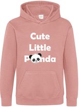 Pixeline Hoodie Cute Little Panda roze 9-11 jaar - Panda - Pixeline - Trui - Stoer - Dier - Kinderkleding - Hoodie - Dierenprint - Animal - Kleding