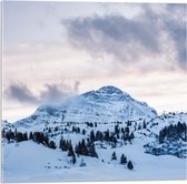 Acrylglas - Berg vol met Sneeuw - 50x50 cm Foto op Acrylglas (Wanddecoratie op Acrylaat)