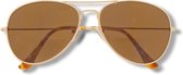 Noci Eyewear IBC317 Aviator Bifocale zonneleesbril +1.00 - Goudkleurig frame, bruine glazen
