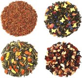 Theeselectie ijsthee mix - 4 soorten losse thee - IJsthee Proefpakket - Rooibos thee - Groene thee -Zwarte thee - Vruchtenthee - Verse thee - 4 x 25 gram