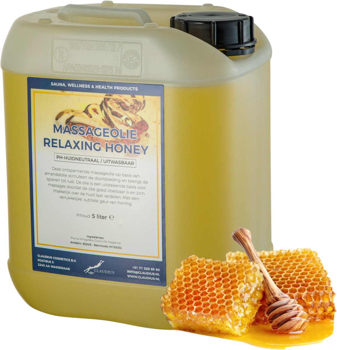 Goedkoopste Massageolie Relaxing Honey 5 liter - 100 natuurlijk - biologisch en koud geperst