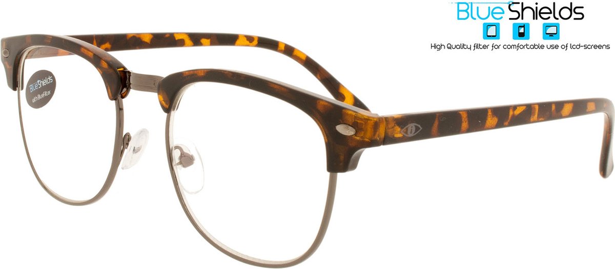 BlueShields RFD211 +0.00 Bobby bril zonder sterkte - Beeldschermbril - Blauw licht filter lens - Tortoise