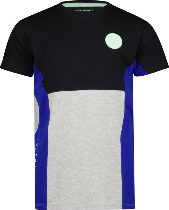 4PRESIDENT T-shirt jongens - Colour Block Black - Maat 128