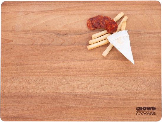 Crowd Cookware – Snijplank gemaakt van gestoomd beukenhout – met handige grepen – 40 x 30 x 2 cm