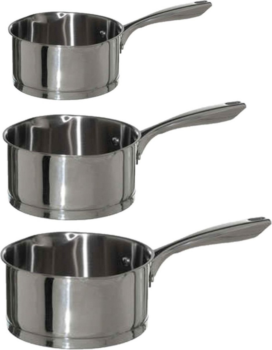 5Five - Steelpannen - Alle warmtebronnen - Set 3x - Dia 16/18/20 cm