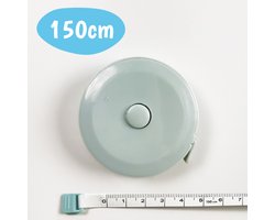 Meetlint Lichaam - Rolmaat - Lintmeter - Rolmeter - Klussen - Omtrekmeter - Hobby en Knutselen - Sport Lint - Kleding Meetband - Uitrol Meter - Sporten en Afvallen - Fitness Accessoires - Uitrolbaar - 1.5 Meter - Blauw