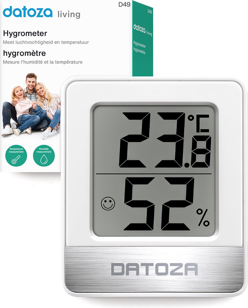 #3 Datoza Thermo Hygrometer – Luchtvochtigheidsmeter – Digitaal Weerstation Vochtigheidsmeter met Thermometer – voor Binnen